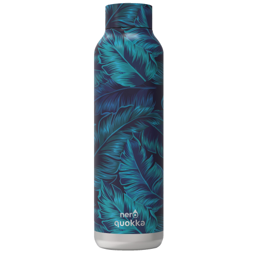 Nero Quokka Blue Jungle Flowers Stainless Steel Water Bottle 21 OZ